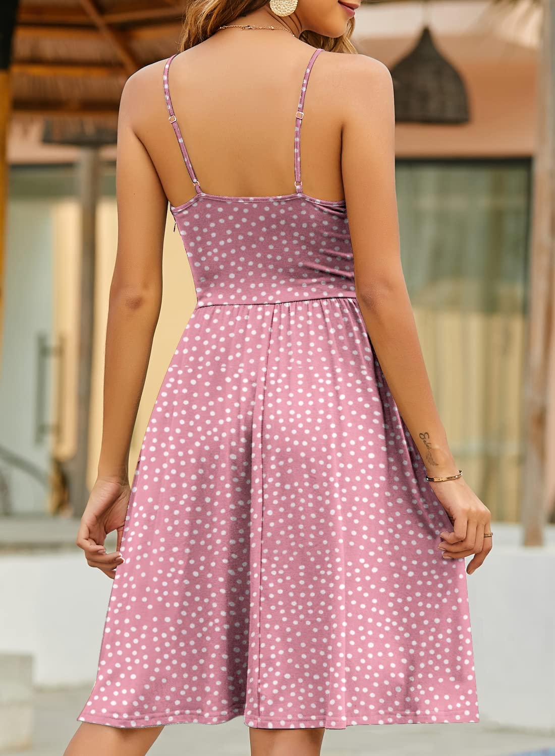 YATHON Vestido de Verano con Tirantes Delgados Clásico Mujer