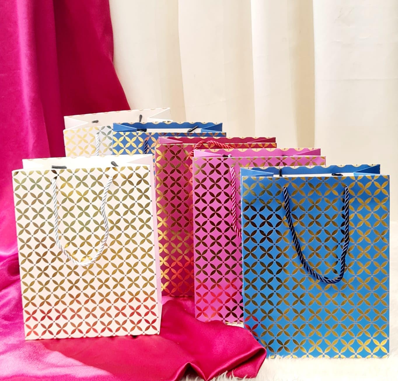 SATYAM KRAFT 6 Pcs Paper Bag Goodie Bags With Handle Gift Paper bag, Carry Bags,Gift Bag For present Gifting, marriage Return Gifts,Christmas Gift, Birthday, Wedding, Party, Seasons Greetings(Mix Color)(Small) (B0CRVKCQP3) Amazon Price History, Amazon Price Tracker
