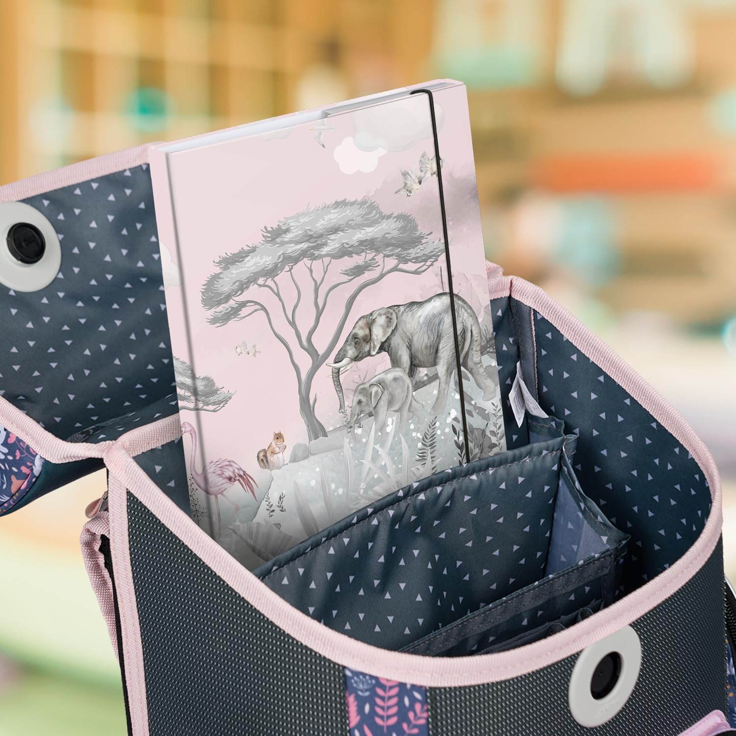 Baagl File Box for School Bag A4, Portfolio Folder for Children with Elastic Strap and Inner Flaps, Book Folder - Image 2