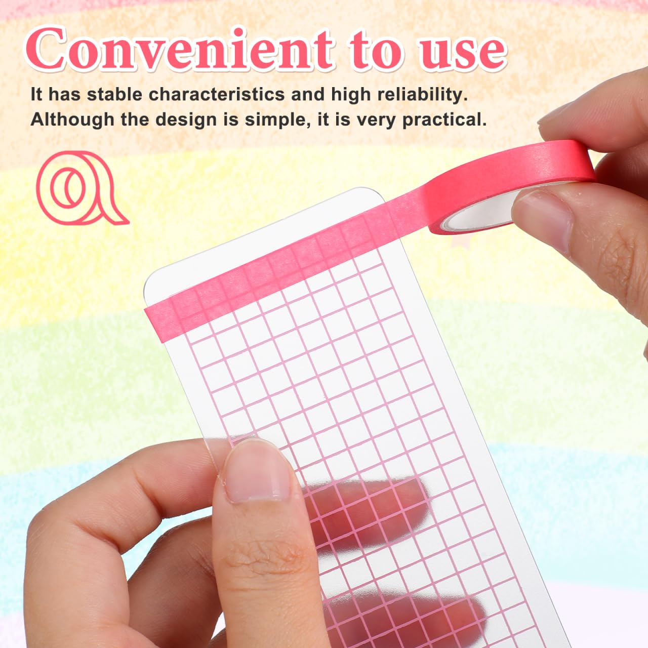 VILLCASE Washi Tape Boards 40Pcs Portable Tape Sample Boards with Grid for Washi Organizer Crafting Scrapbooking Journaling Office Use