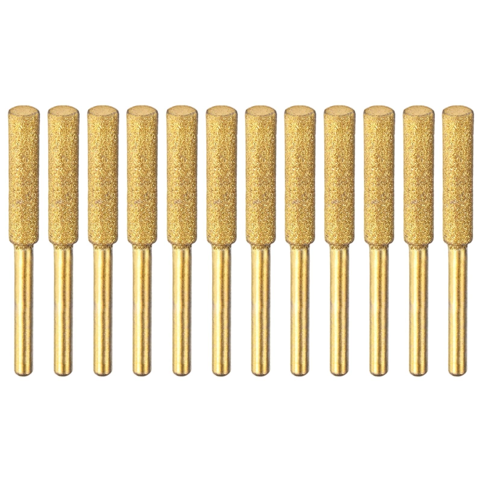 TIXIPEM 12pcs Diamond Chainsaw Sharpener 3/16in, Gold