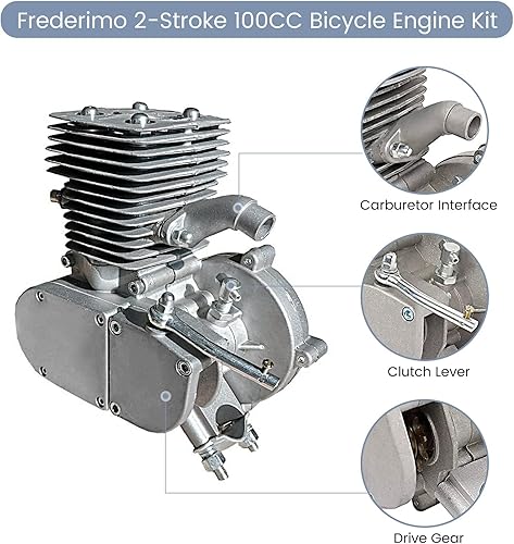 Miniatura 5 de Kit de motor de bicicleta mejorado de 100 cc, kit de motor de bicicleta motorizado de 4 tiempos2 tiempos, kit de motor de bicicleta motorizado a