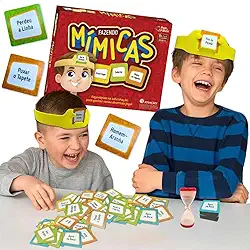 Jogo de Mímica Infantil Educativo 216 Cartas Tabuleiro Interativo Divertido para Crianças 8 9 10 11 anos Meninos Meninas Presente Natal Dia das Crianças Aniversário Gincana Família Escola Amigos Festa