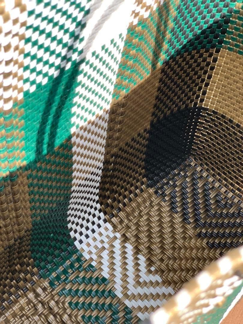 オアハカ産 メルカドバッグ メキシコ Mサイズ グリーンゴールド 新品