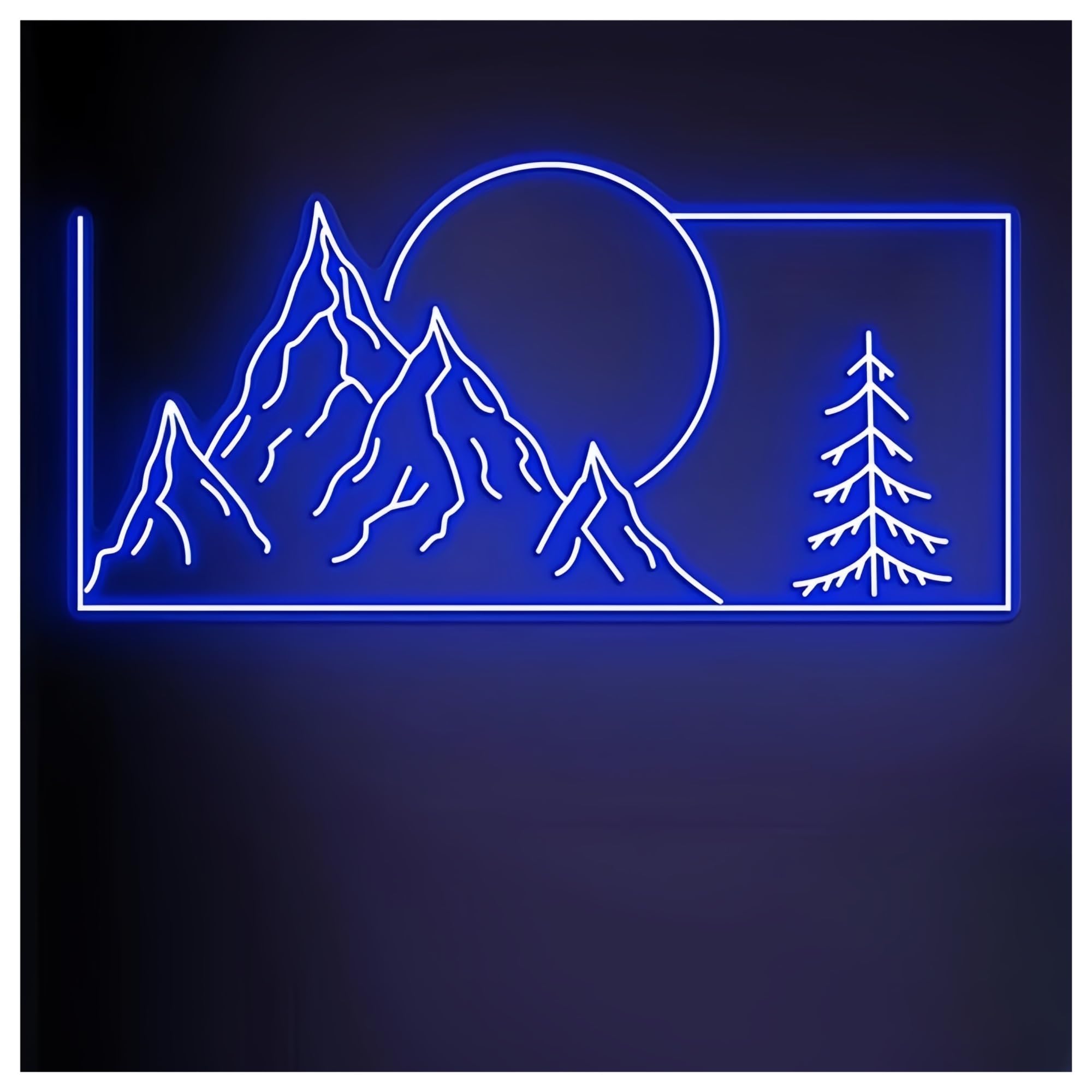 SHOUXI Sign Lamp Sunrise Mountain Neon Sign Mountain Sunrise Wall Decor Neon Sign Home Wall Art Bar Party Decoration Neon Light(C,85CM)