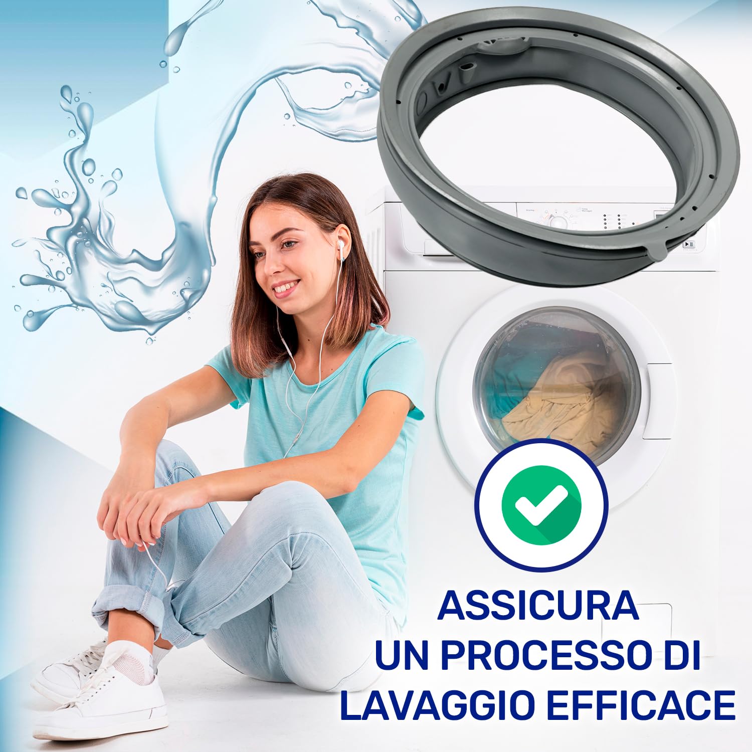 Guarnizione in gomma per porta lavatrice BUSH A128QW, A128QS