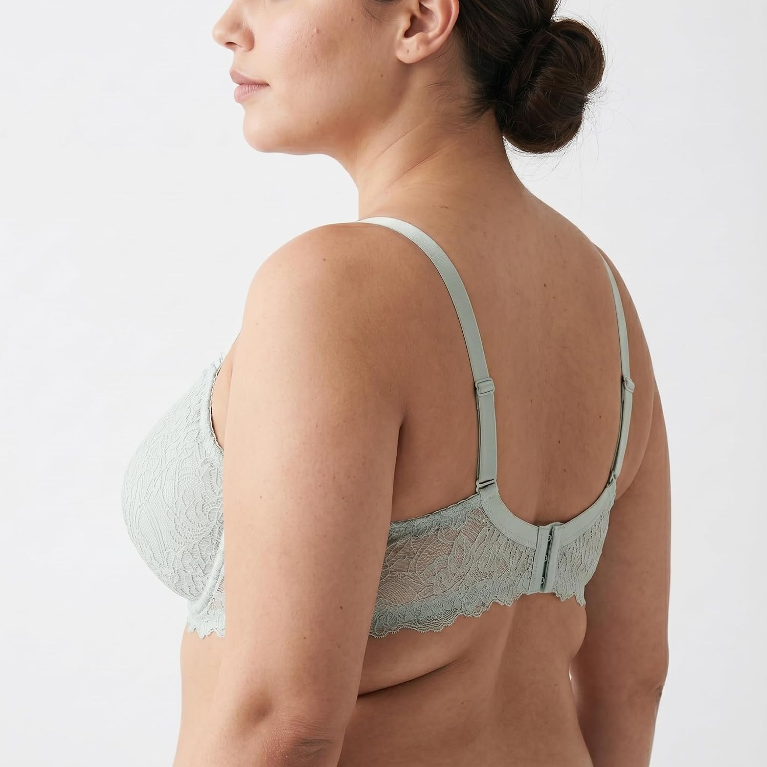Women's 5-Pack Everyday Bra Set Soft Fabric Elegant Lace Cup T-Shirt Bras Comfortable Stretchy Lingerie