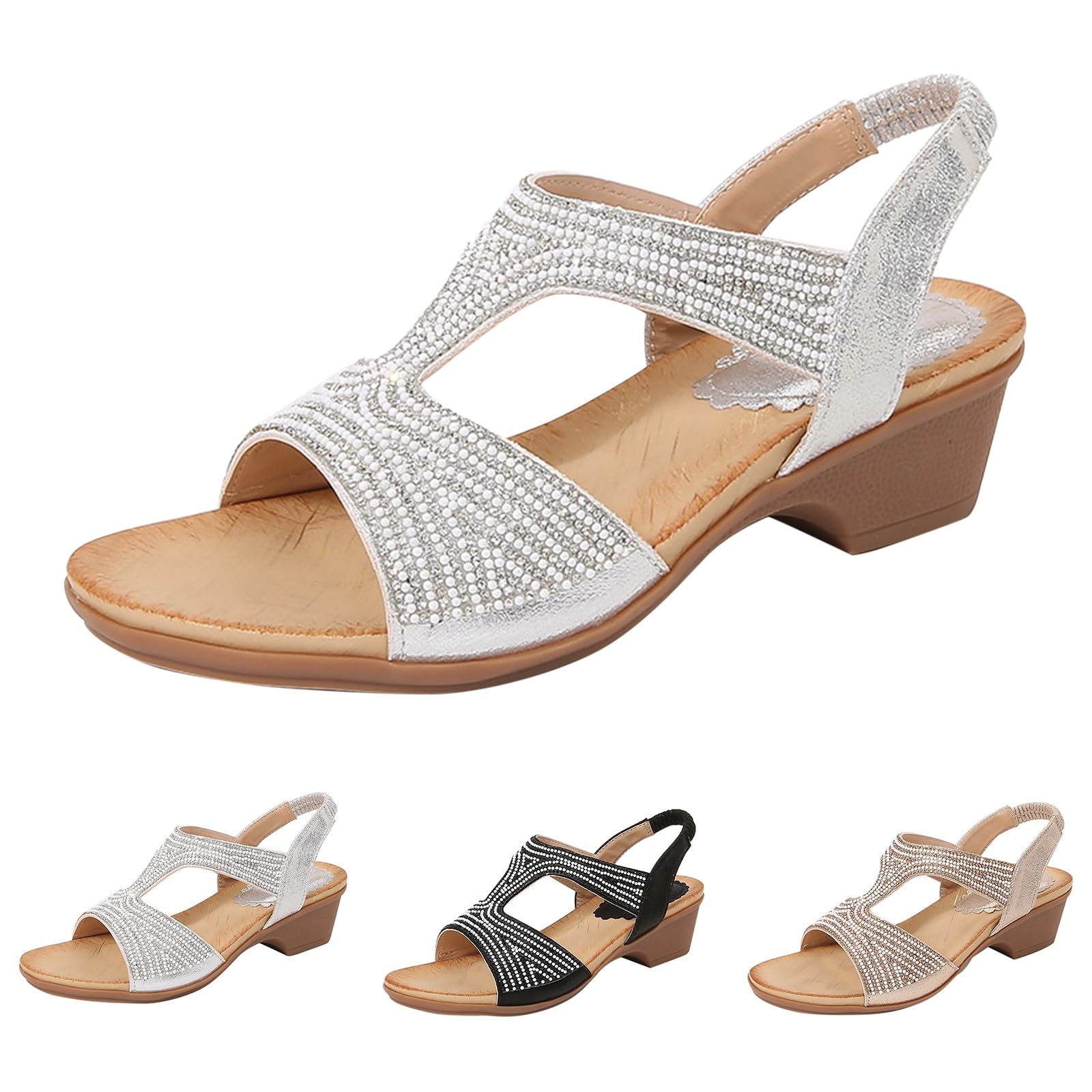 Genérico Sandalias Mujer Verano Antideslizantes Delgadas Sandalias Romanas Ajustable Tallas Grandes Sandalias Cómodas Para Mujer Uso Diario