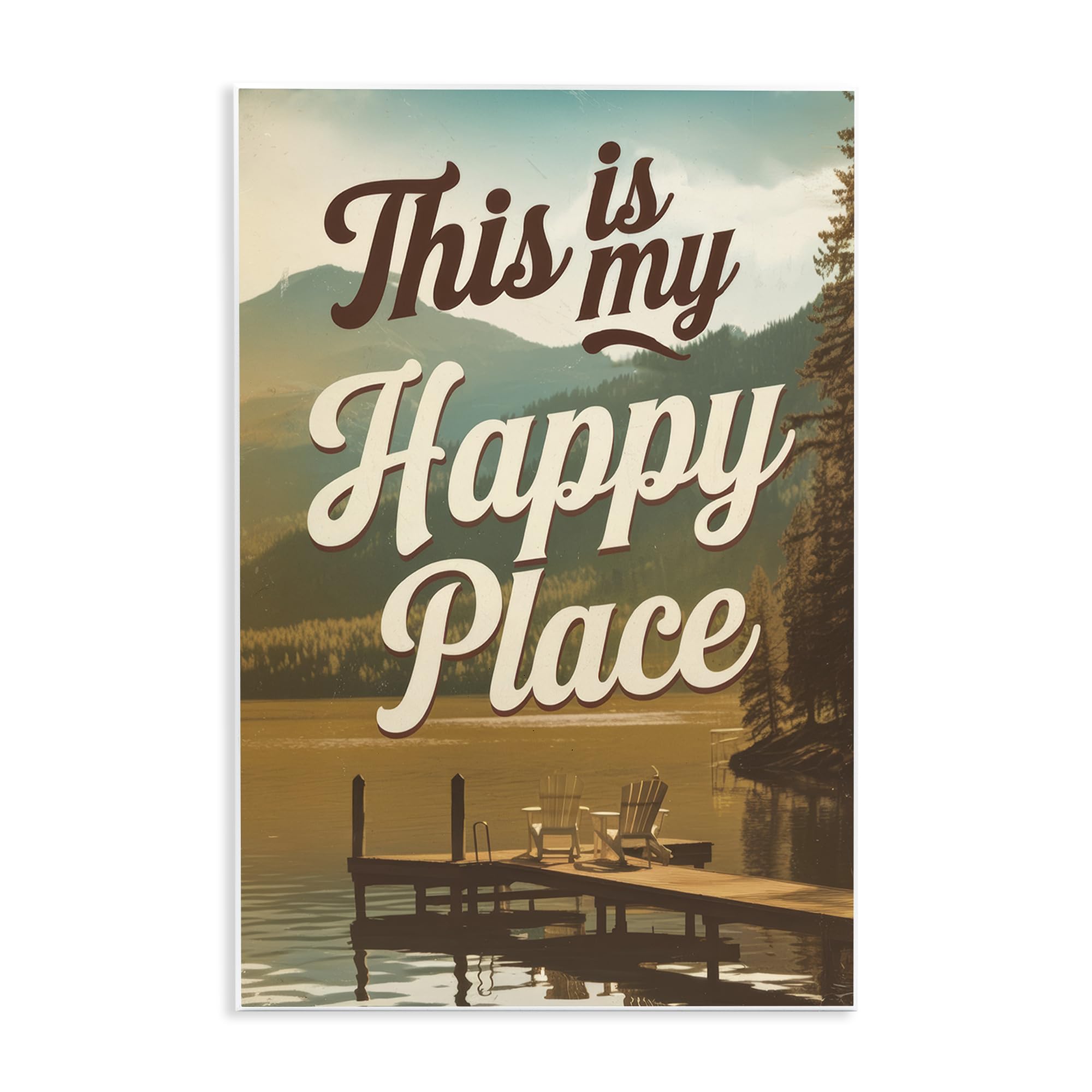 Stupell Industries Unframed 'Vintage My Happy Place', Wall Plaque Art, 13 X 19 Inches, Easy To Hang And Sturdy, Made In Usa, By Andreas Magnusson
