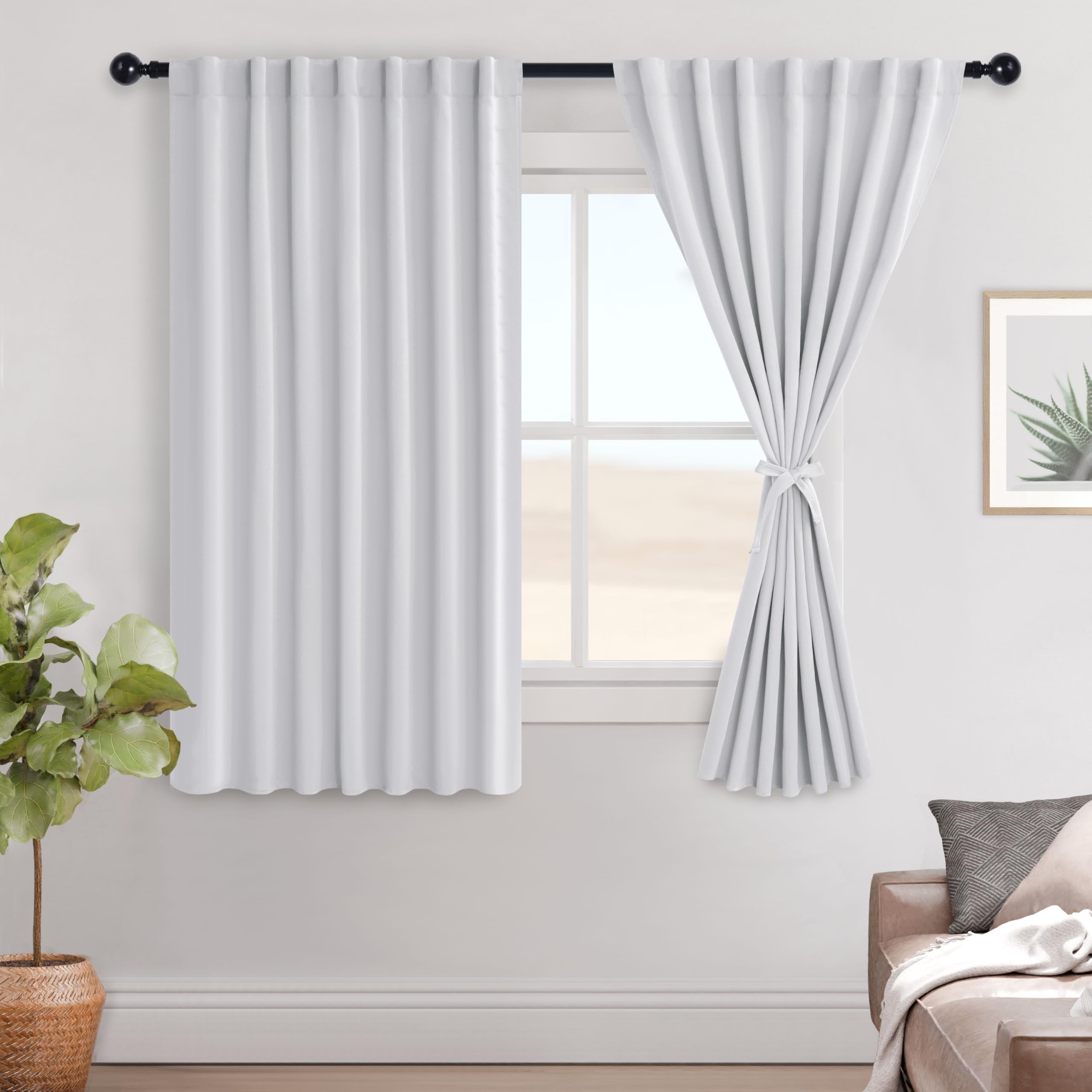 Amazon.com: Hiasan White Blackout Curtains for Bedroom Extra Wide