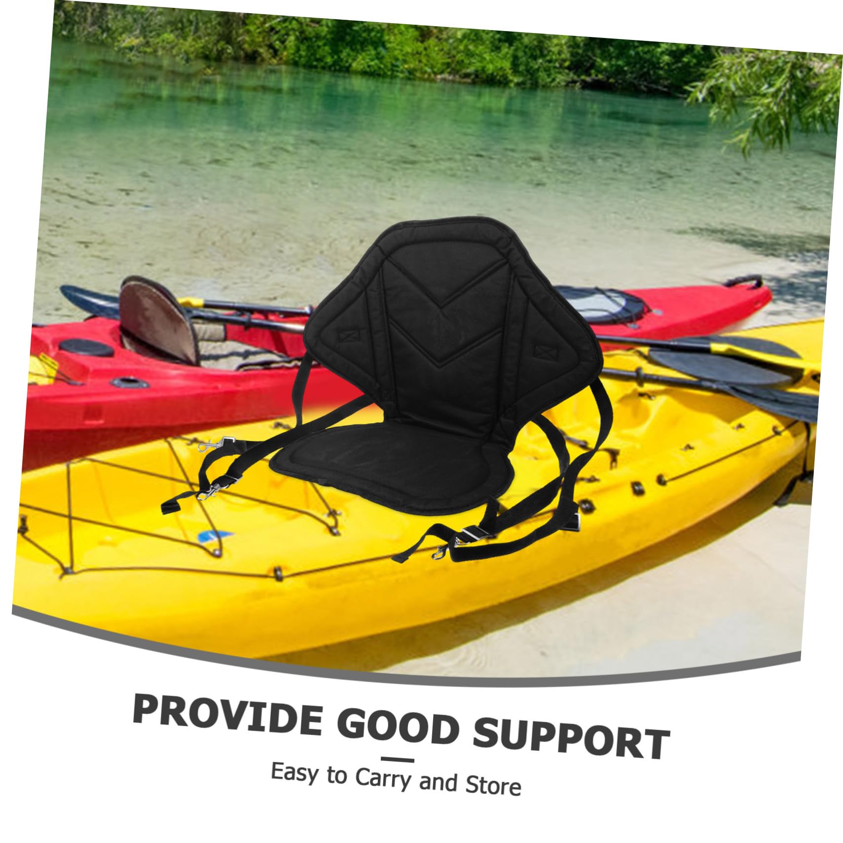 INOOMP Asiento Hinchable para Kayak Negro de Tela Oxford Reutilizable