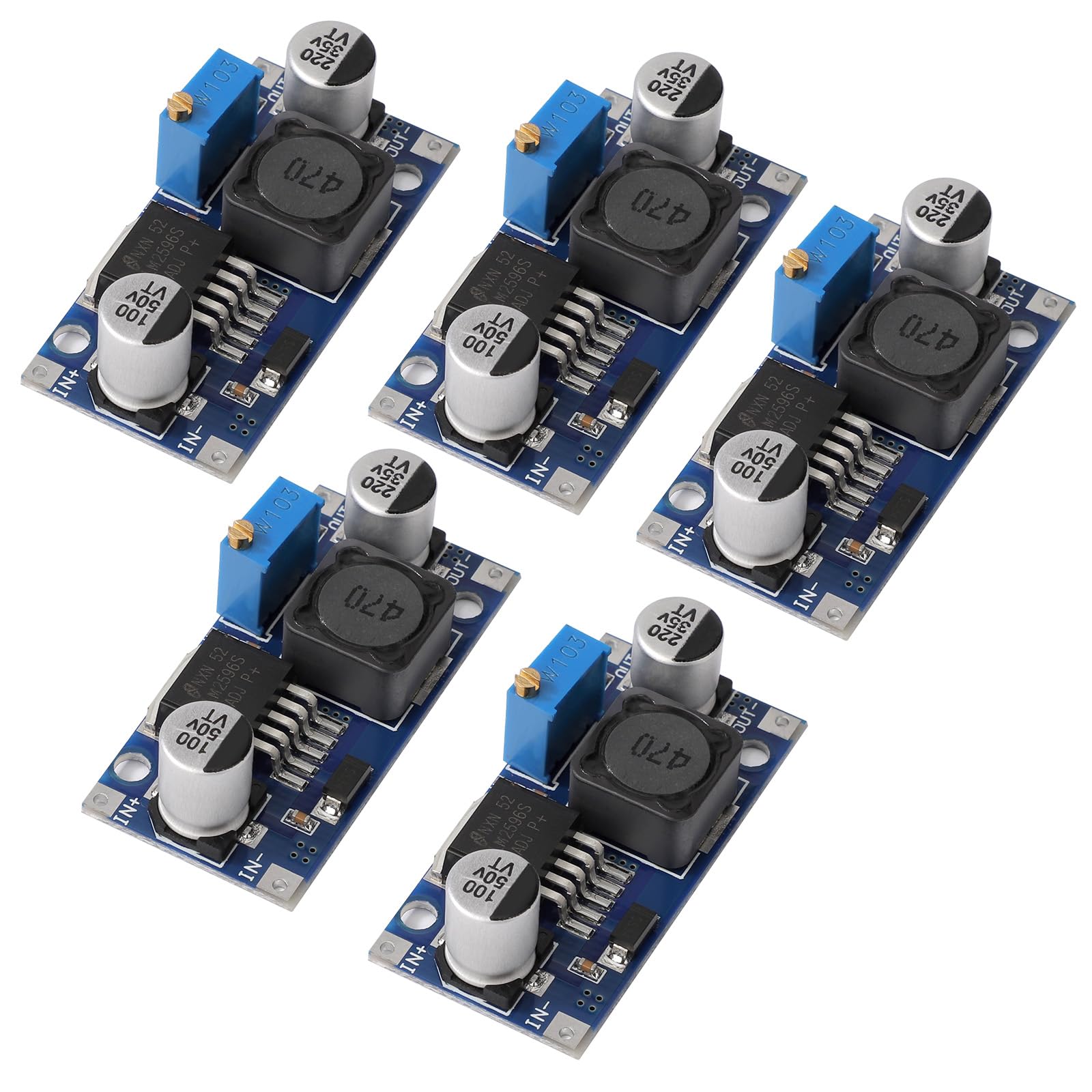 DROK LM2596 Buck Converter, Pack of 5 DC to DC Buck Converter Adjustable Voltage Regulator 3.2-35V to 1.25-34V-picture-29