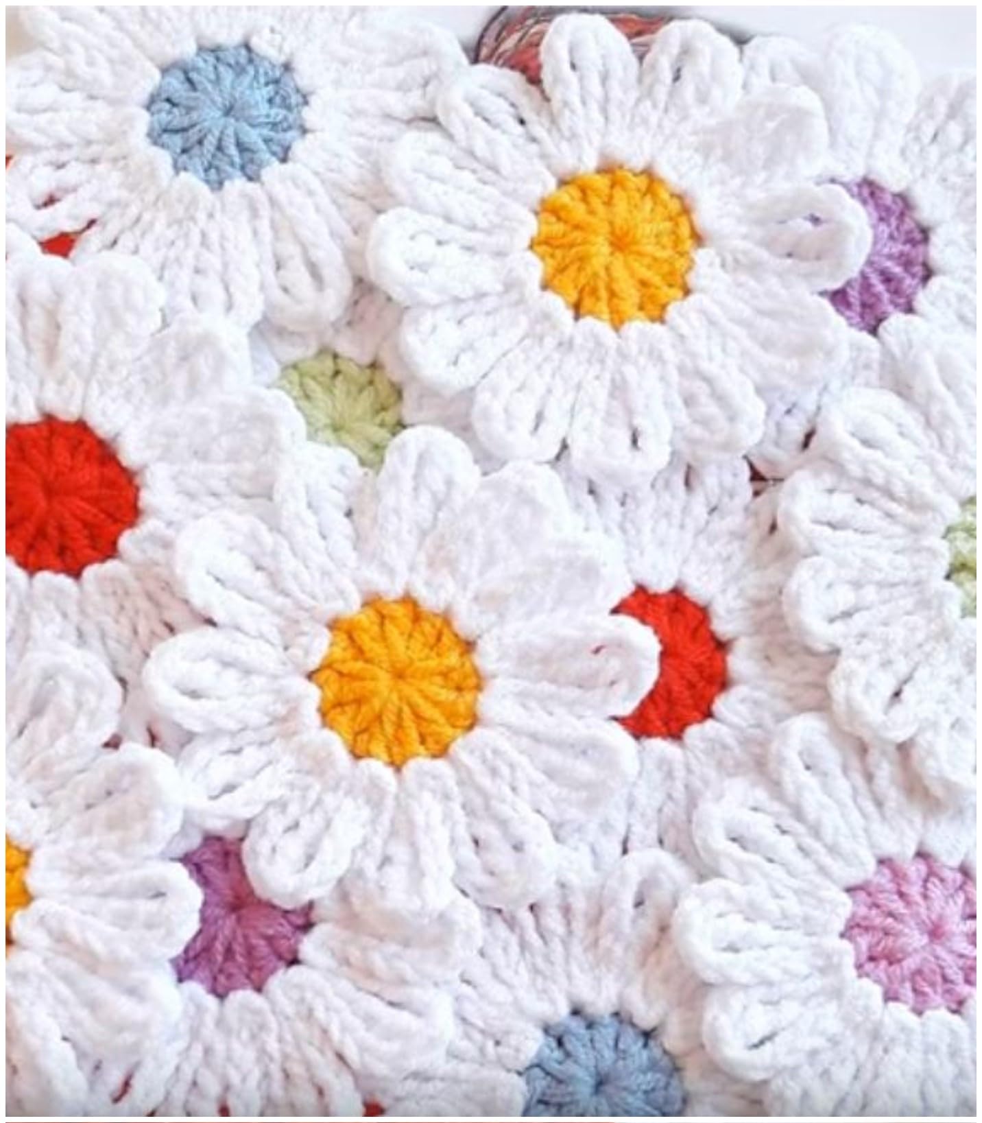 The Lovely Creations Hand Made Crochet Woolen Flowers for Home Decoration and Jewelry Making Multi Coloured Set of 10 (Pink-Yellow-Purple)-image-20