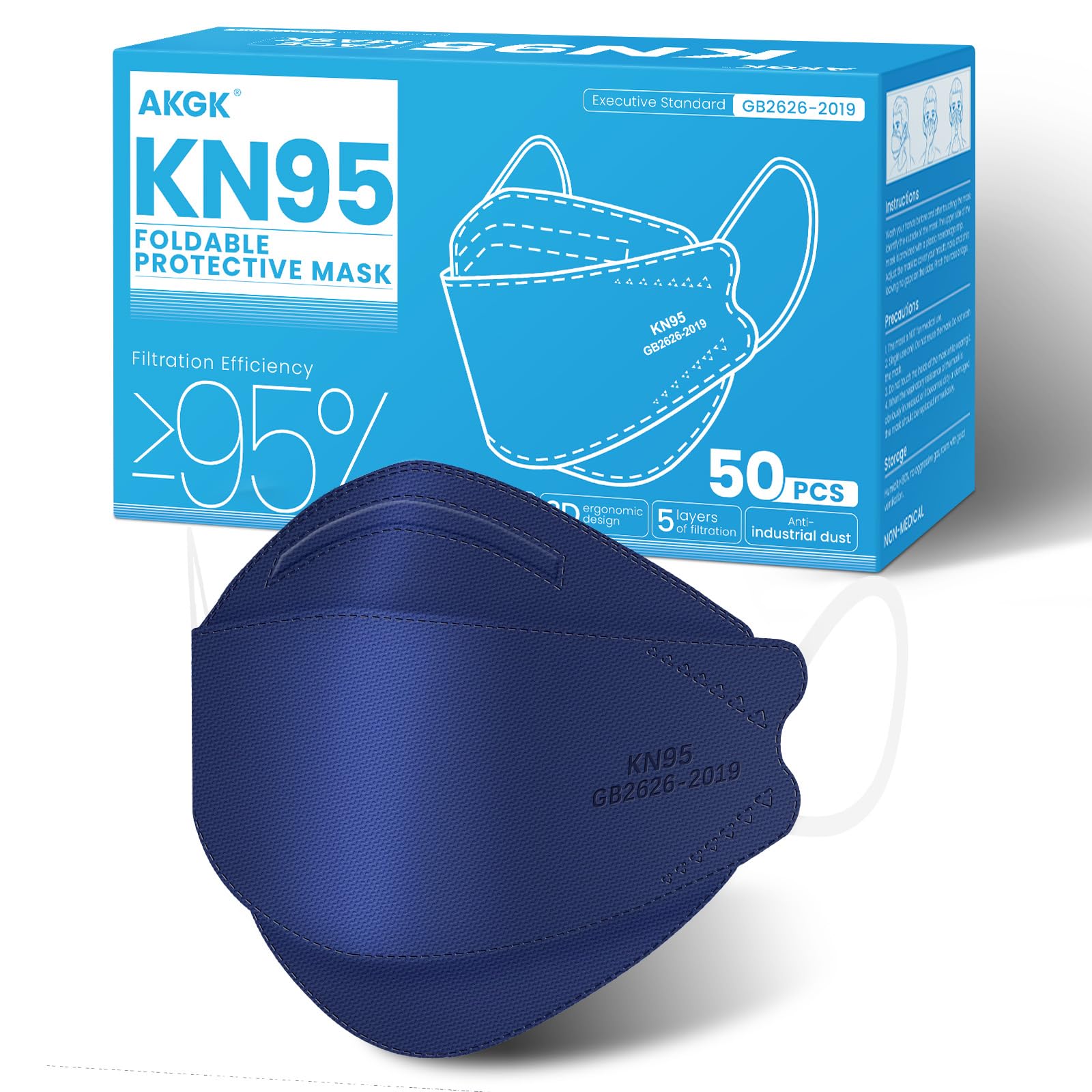 KN95 Face Masks - 50 Pack | PM2.5 Protection -18
