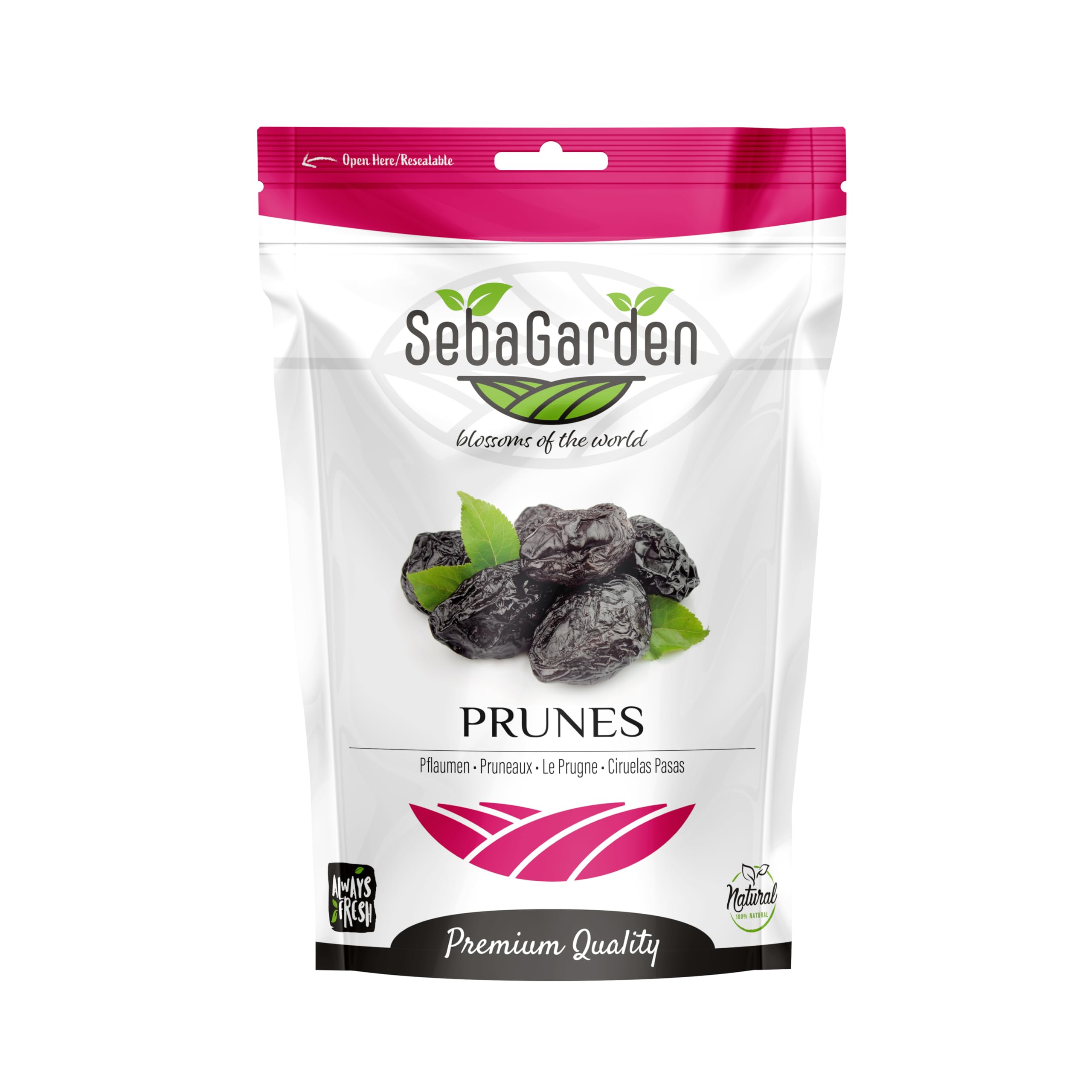 Seba Garden Pittet Premium Prunes 1kg - Naturally Sweet & Nutritious, Soft and Juicy, Healthy Snack Rich in Fiber, Perfect for Baking & Snacking, Deliciously Sun-Dried