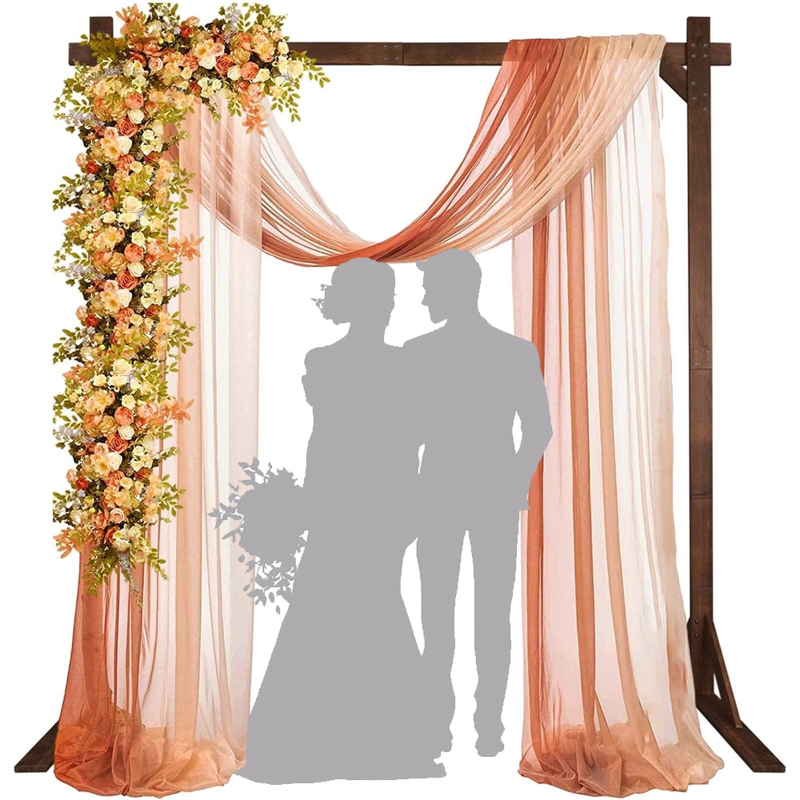 2,2 m Holzständer für Hochzeitsbögen, quadratischer Holzbogenständer für Hochzeitskulisse im Innen- und Außenbereich, Hochzeitsfeier, Garten, Strand, Wald, rustikales Boho-Dekor, H
