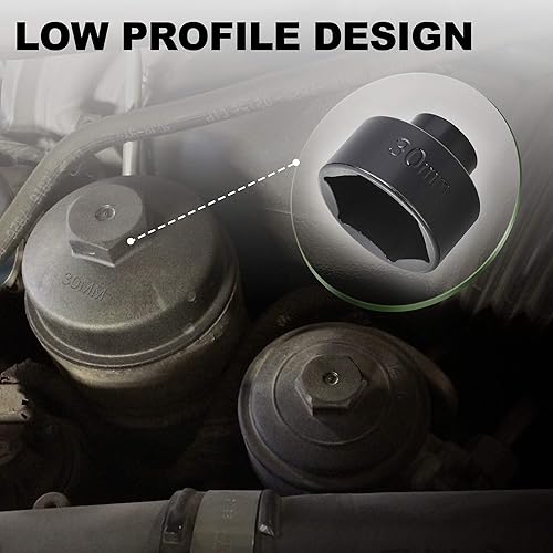 Miniatura 4 de Hromee Herramienta de extracción de tapa de filtro de combustible e instalador 7 piezas de enchufe de recipiente de aceite de perfil bajo 0.945 in