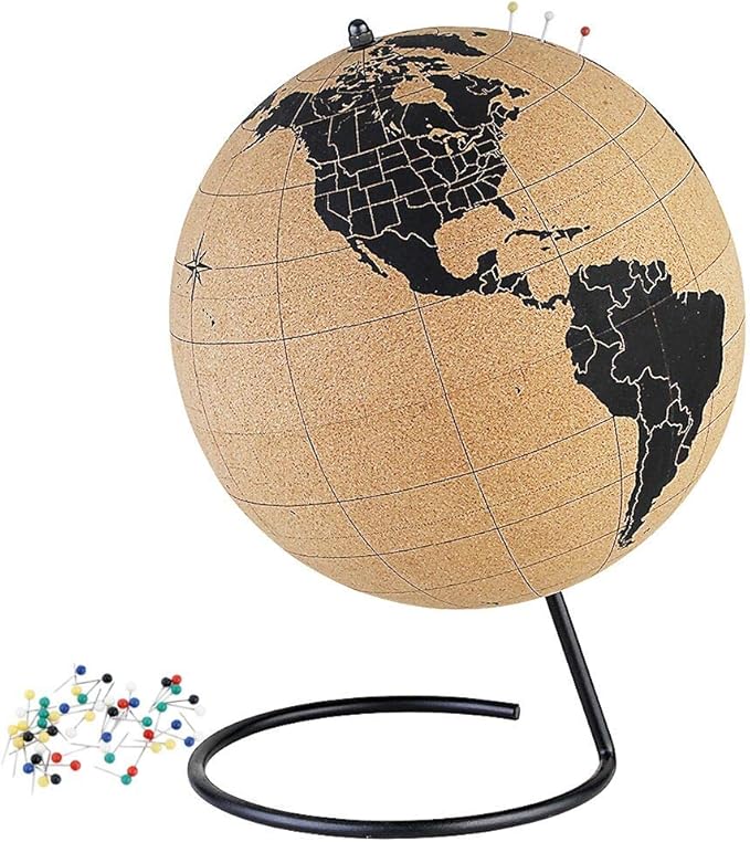 Large Cork Globe Educational World Globe Desk Globe Study Globe