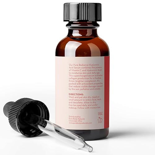 Miniatura 6 de Pure Body Naturals profesional anti envejecimiento ácido hialurónico suero con vitaminas C y E 1fl oz