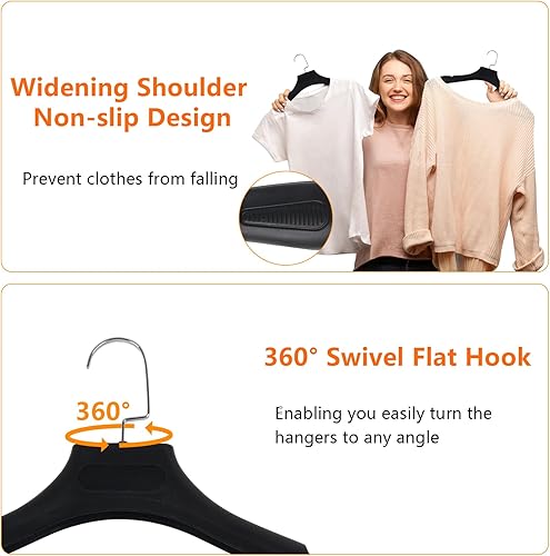 Miniatura 3 de DEDU Perchas de traje para hombres, paquete de 40 perchas para suéteres, sin protuberancia, antideslizantes, ancho de 17.7 pulgadas, perchas de