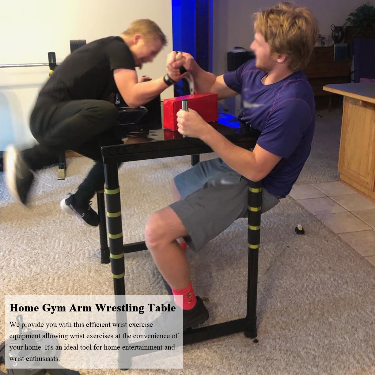 Table De Bras De Fer Professionnelle – Avec Coudières Réglables, Structure En Acier, Pour Salle De Sport Et Maison