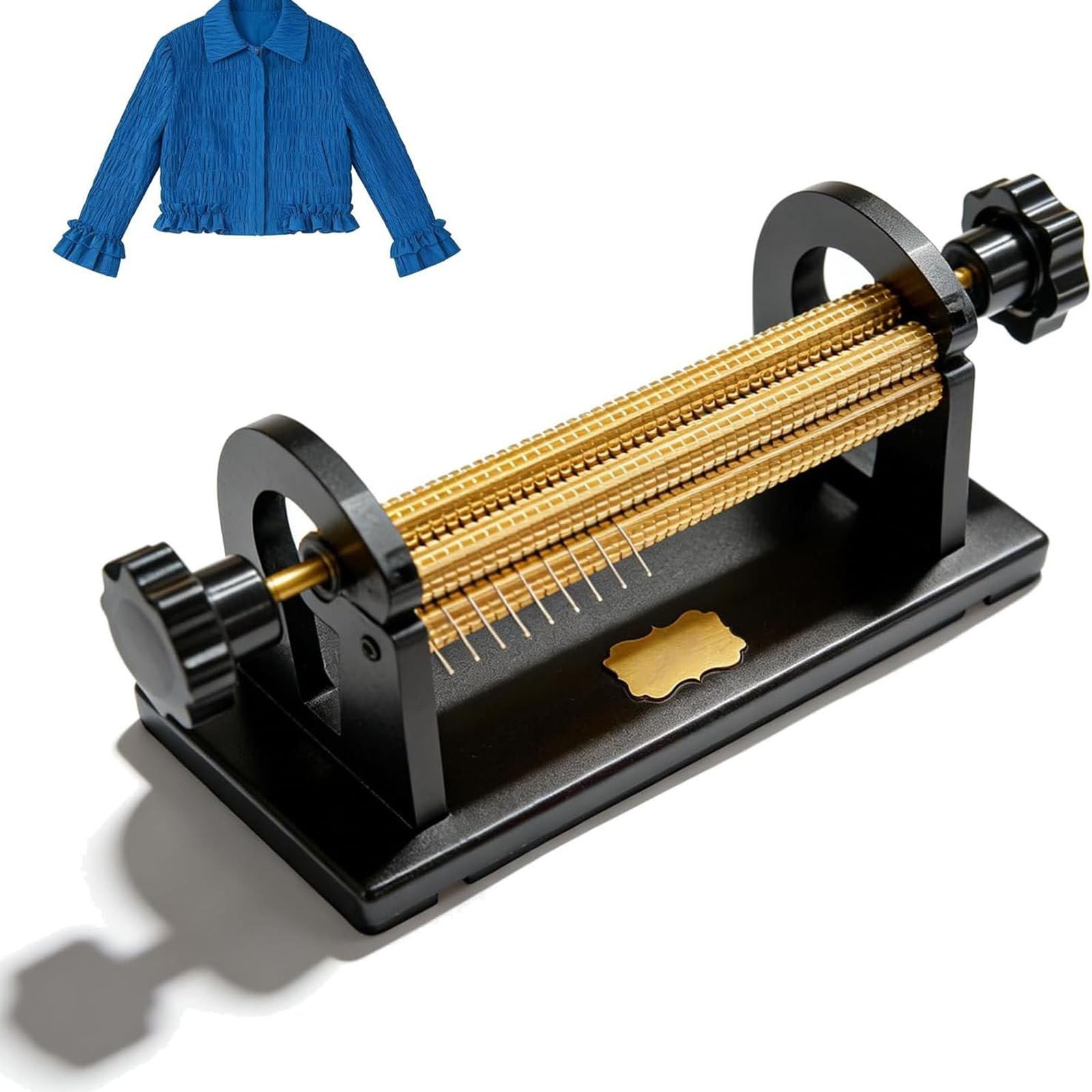 JozyJul Smocking Pleater 24/32 Row, with Back Box and Special Needle, for Clothing, Fabric, DIY, Ruffler Sewing Machine, Presser Foot Gathering Pleats and Ruffles Attachment 24Rows