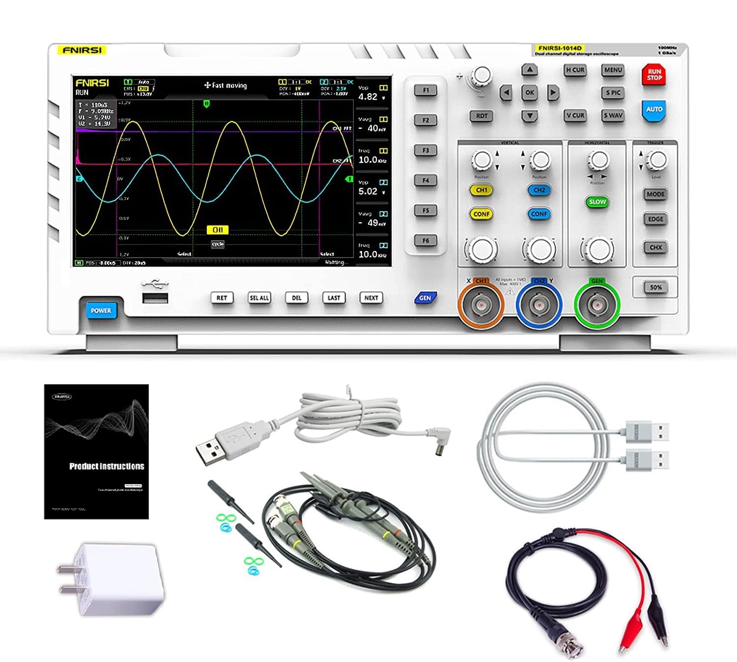 bibox labs Digital Oscilloscope 2 in 1 with DDS Signal Generator, 2 Channels 100Mhz Bandwidth 1GSa/s Sampling Rate Built-in 1GB Storage Space (FNIRSI 1014D) (B0CG9QDXN6) Amazon Price History, Amazon Price Tracker