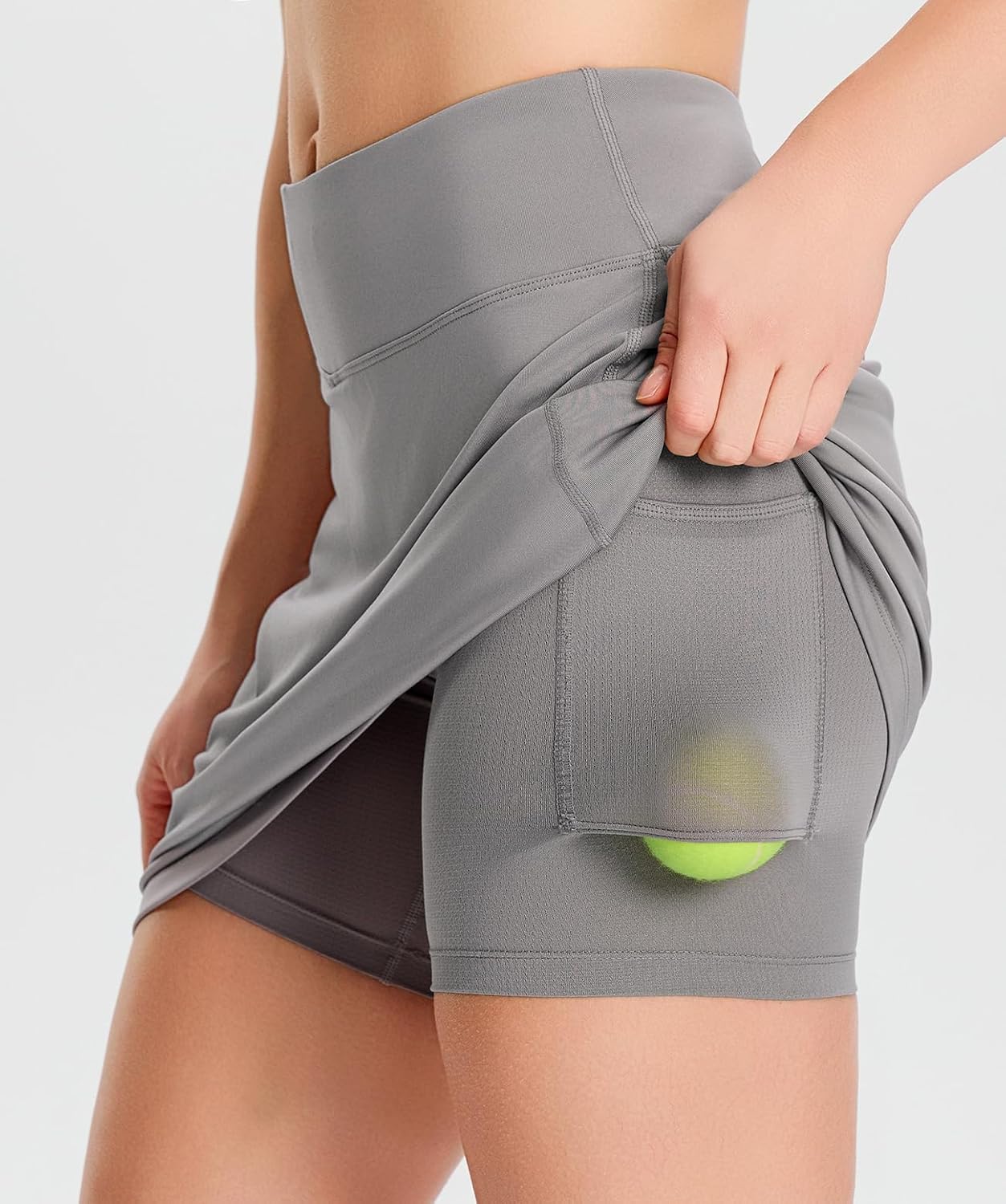 Yogipace Women's UV Protection 17" Long Active Skort, Tennis Running Golf Skirt with Built-in Shorts - Image 5