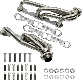 AMVirtuo Polished T304 Stainless Steel SBC Headers for 1988-1995 Chevy GMC C/K1500/2500 & Blazer Tahoe Yukon 5.0L 5.7L 305 350