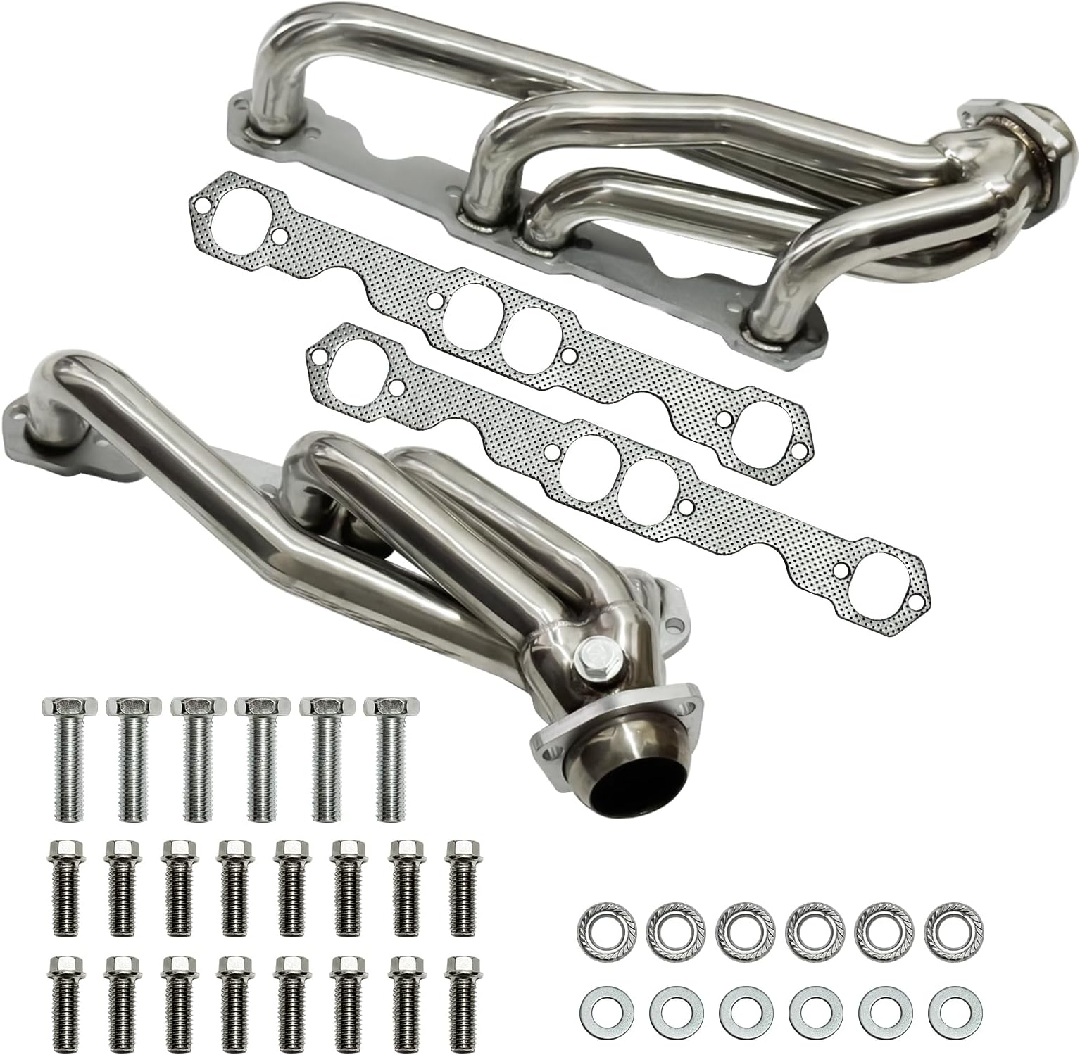Exhaust Headers Polished Stainless Steel SBC Headers for 1988-1995 Chevrolet GMC C1500 C2500 K1500 K2500 1992-1995 Chevrolet Blazer Tahoe GMC Suburban Yukon 5.0L 5.7L 305 350