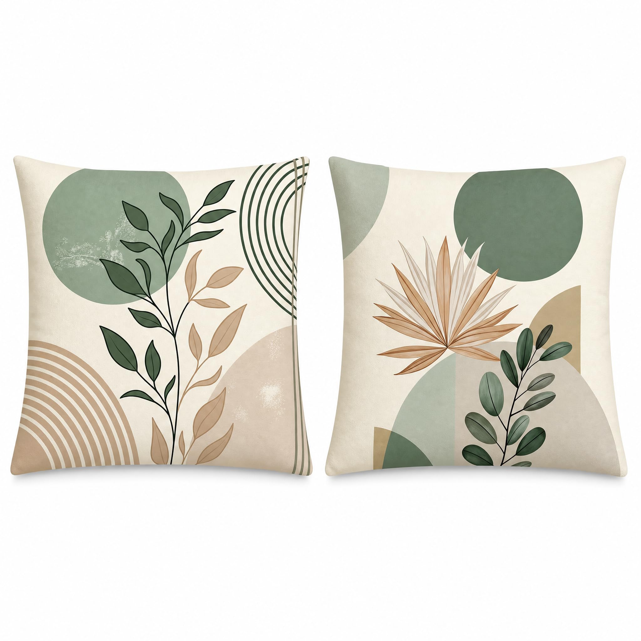 PVOODIRE Cushion Cover 60 x 60 cm, Set of 2 Plush Boho Mandala Pattern for โ image 1