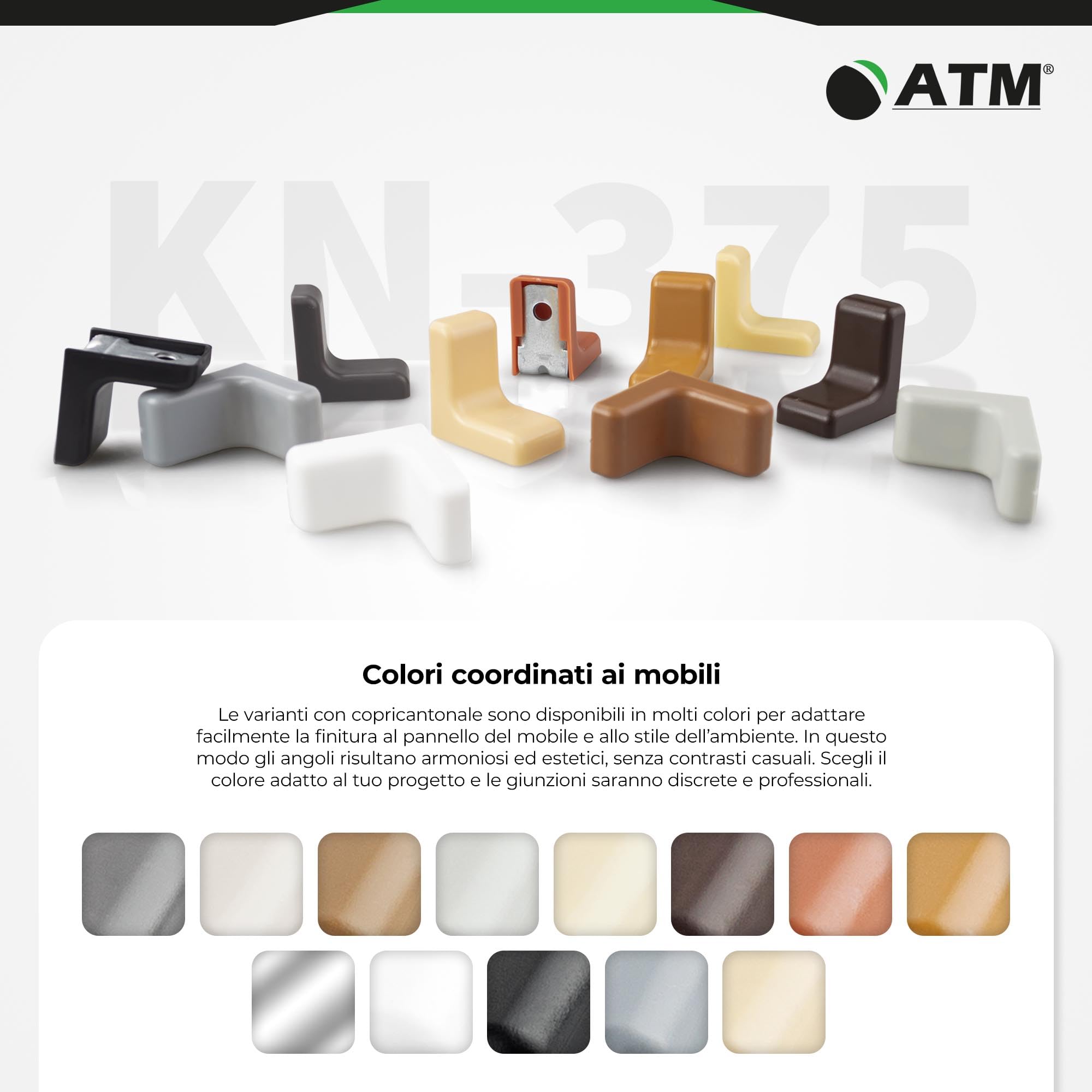 ATM Squadretta Angolare con Copertura Acero – Connettore per Mobili in Acciaio Zincato 90°, Rinforzo per Armadio, Scaffale, Tavolo, Sedia, Letto – Set di 20