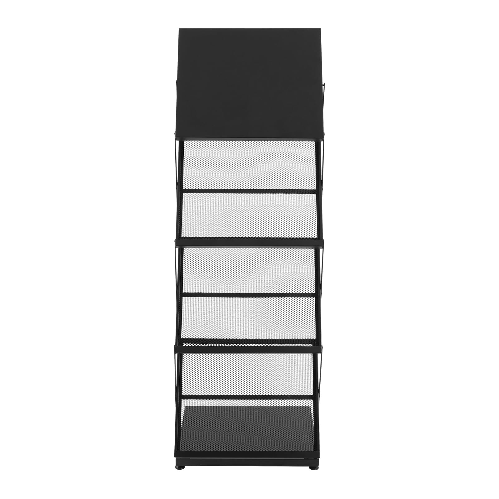 Prospektständer 3 Ebenen Faltbar Zeitschriftenhalter Doppelreihe Broschürenständer Metall mit Verstärkte Fußpolster und Erhobene Kanten 45x36,8cm zeitschriftenständer für Büro und Messe