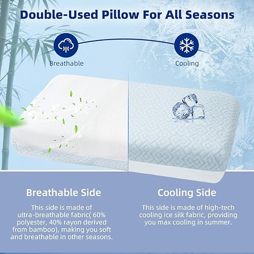 Miniatura 5 de LOFE Almohada ajustable de espuma viscoelástica 4 alturas de 1.2 a 4.8 pulgadas, almohada cervical para aliviar el dolor de cuello, almohada