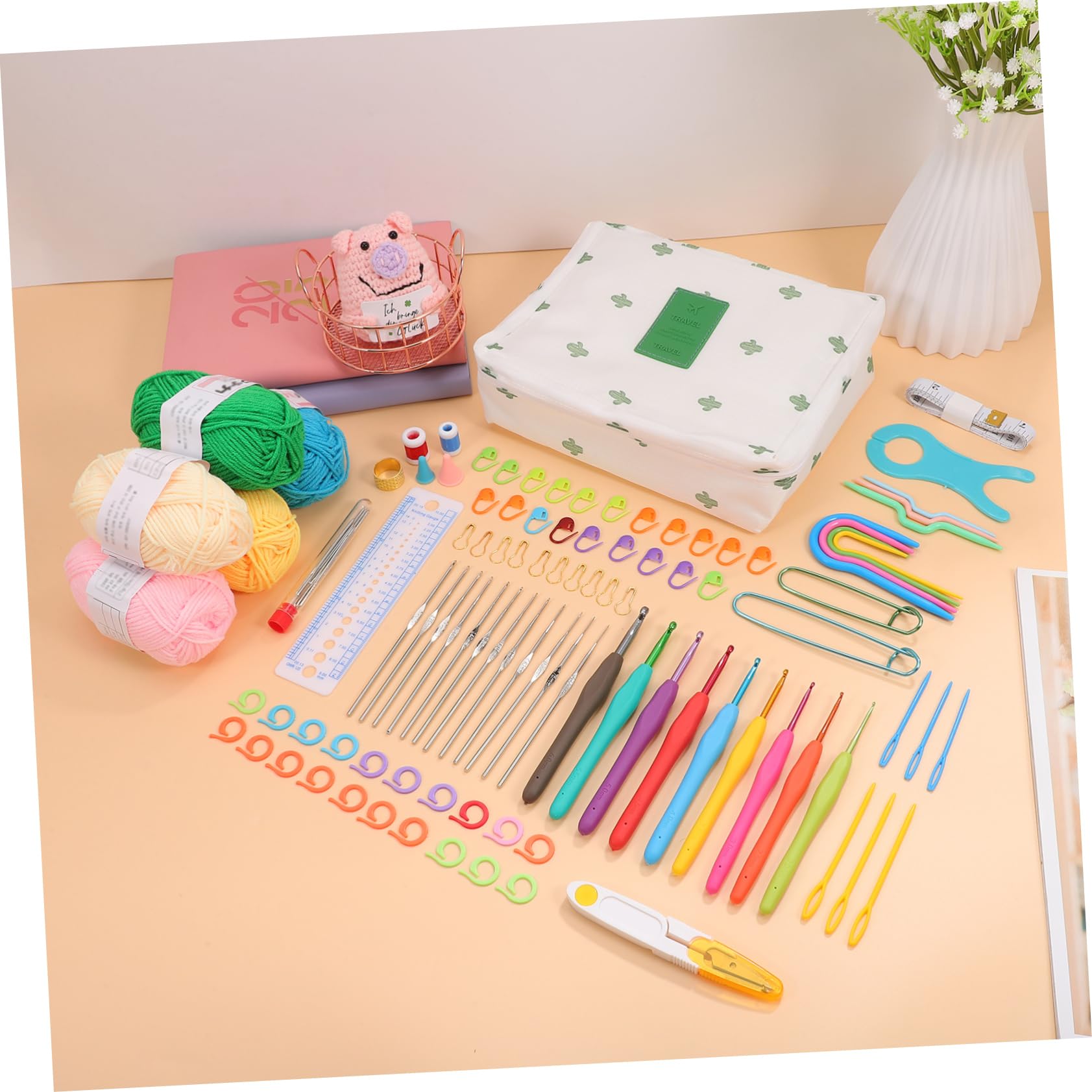 UTHCLO Kit de Crochet para Principiantes de 100 Piezas con Bolsa
