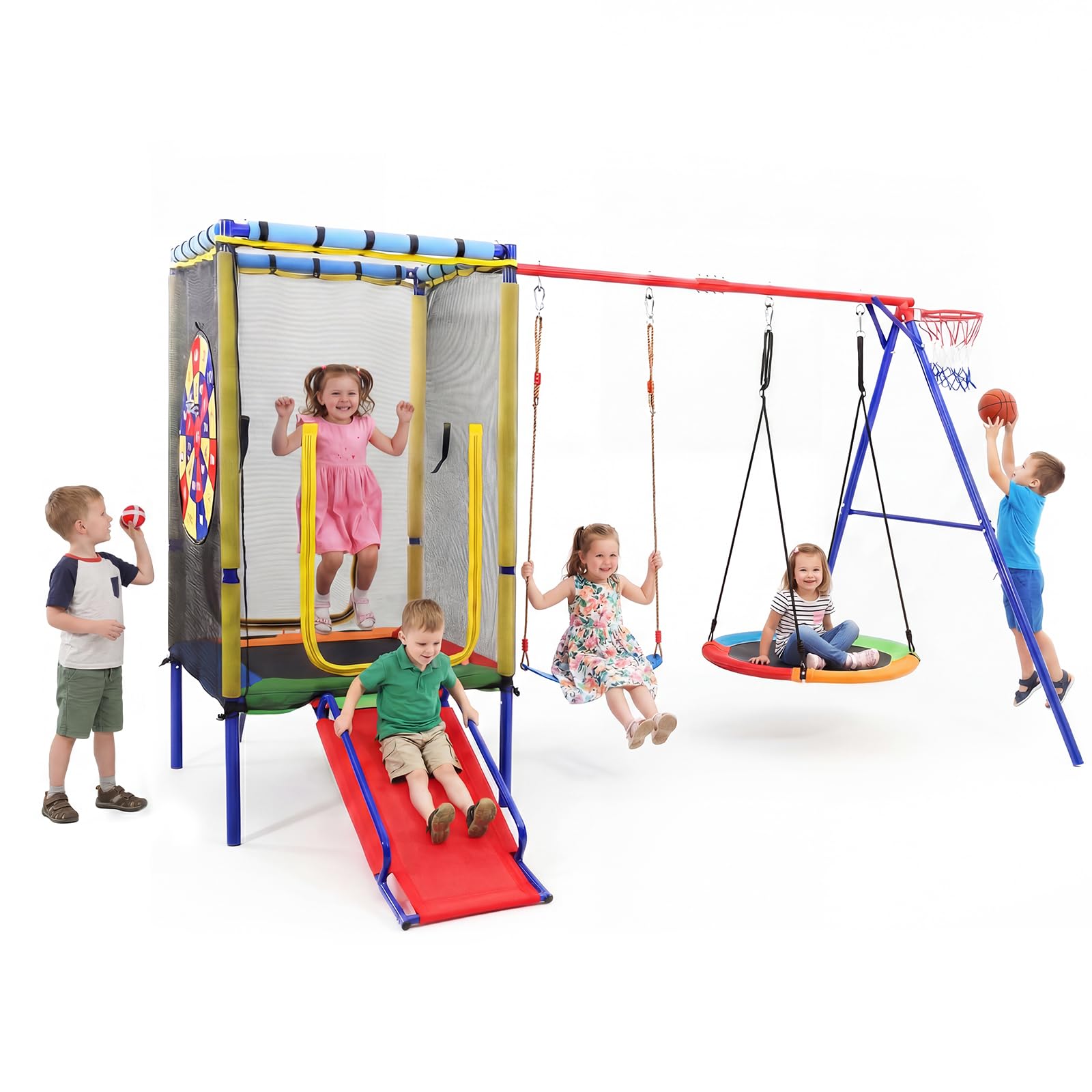 OLAKIDS 6-in-1 Swingset