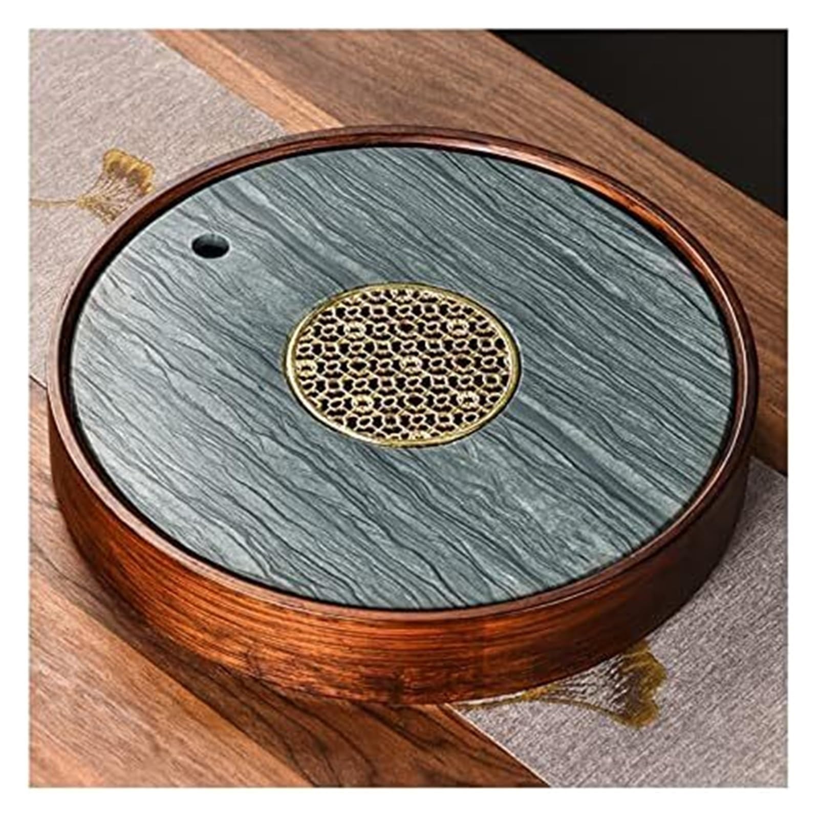 GTHTUHFD Kung Fu Tea Tray, Kung Fu Small Tea Tray Drainage Type Cup Plate, Traditional Chinese Style Serving Accessory