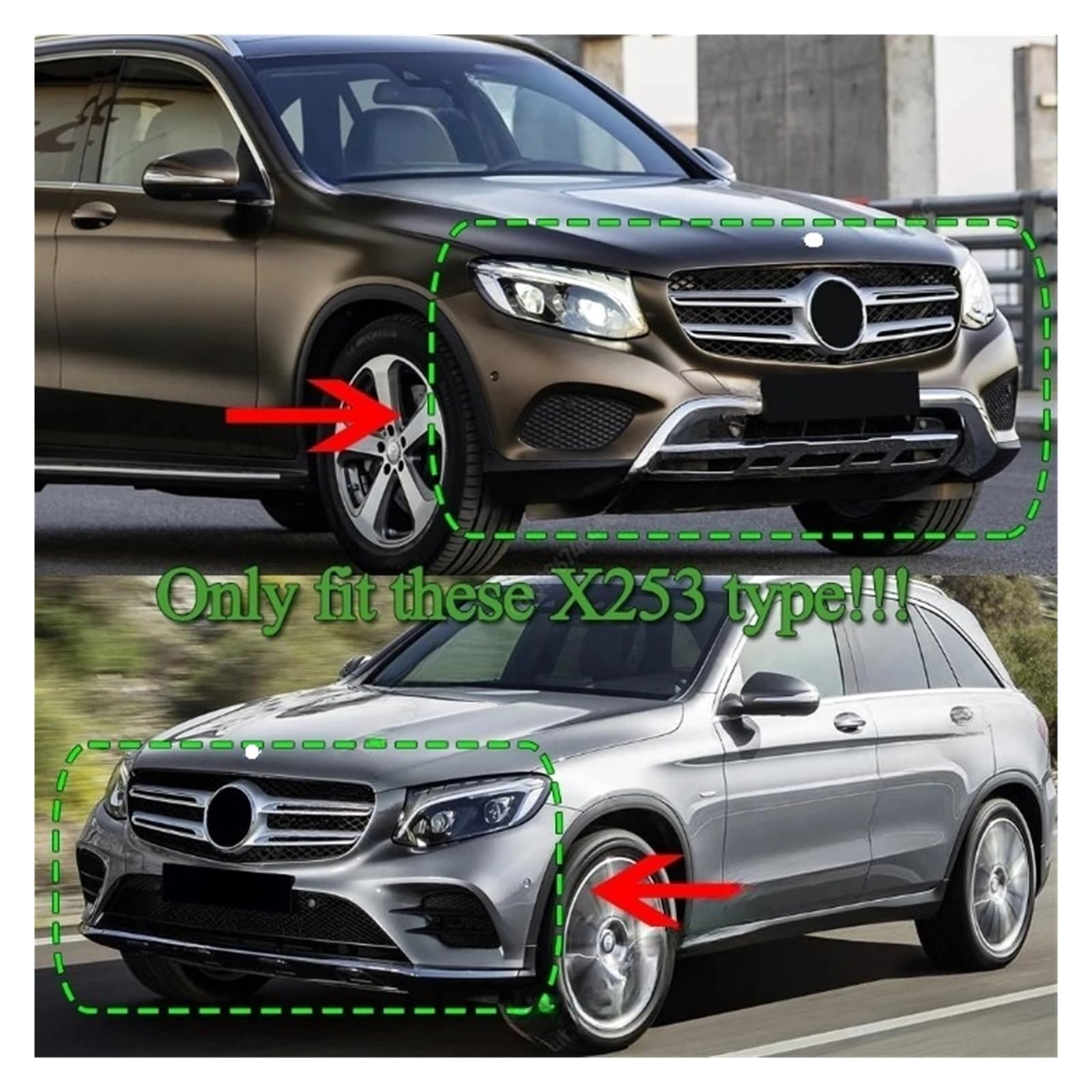Kratka Wyścigowa Przedniego Zderzaka Do Mercedesa GLC X253 2015-2019