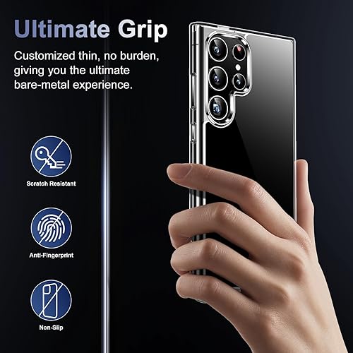 Miniatura 5 de Red2Fire Funda transparente para Samsung Galaxy S24 Ultra, con 2 piezas protector de pantalla de vidrio templado+protector de cámara no amarillento