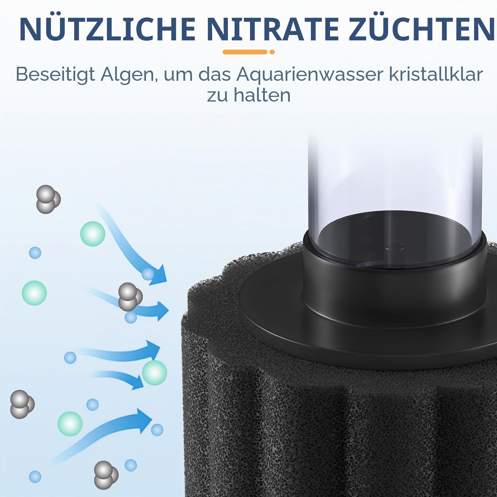 Pawfly Aquarium Schwammfilter, Aquarium Filter Klein mit Luftschlauch und Regelventil mit Zubehör für Kleine Aquarien bis zu 12 L