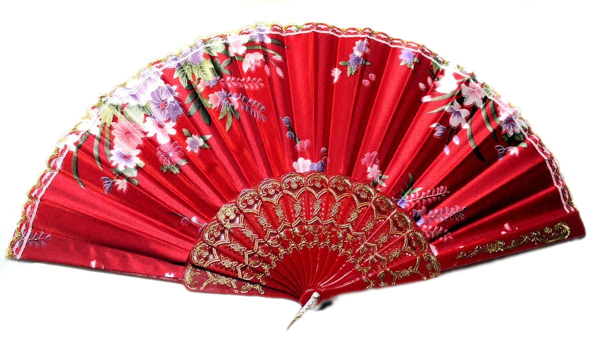 Amazon.co.jp: 美しい工芸扇子・中国雑貨 (赤) : ファッション