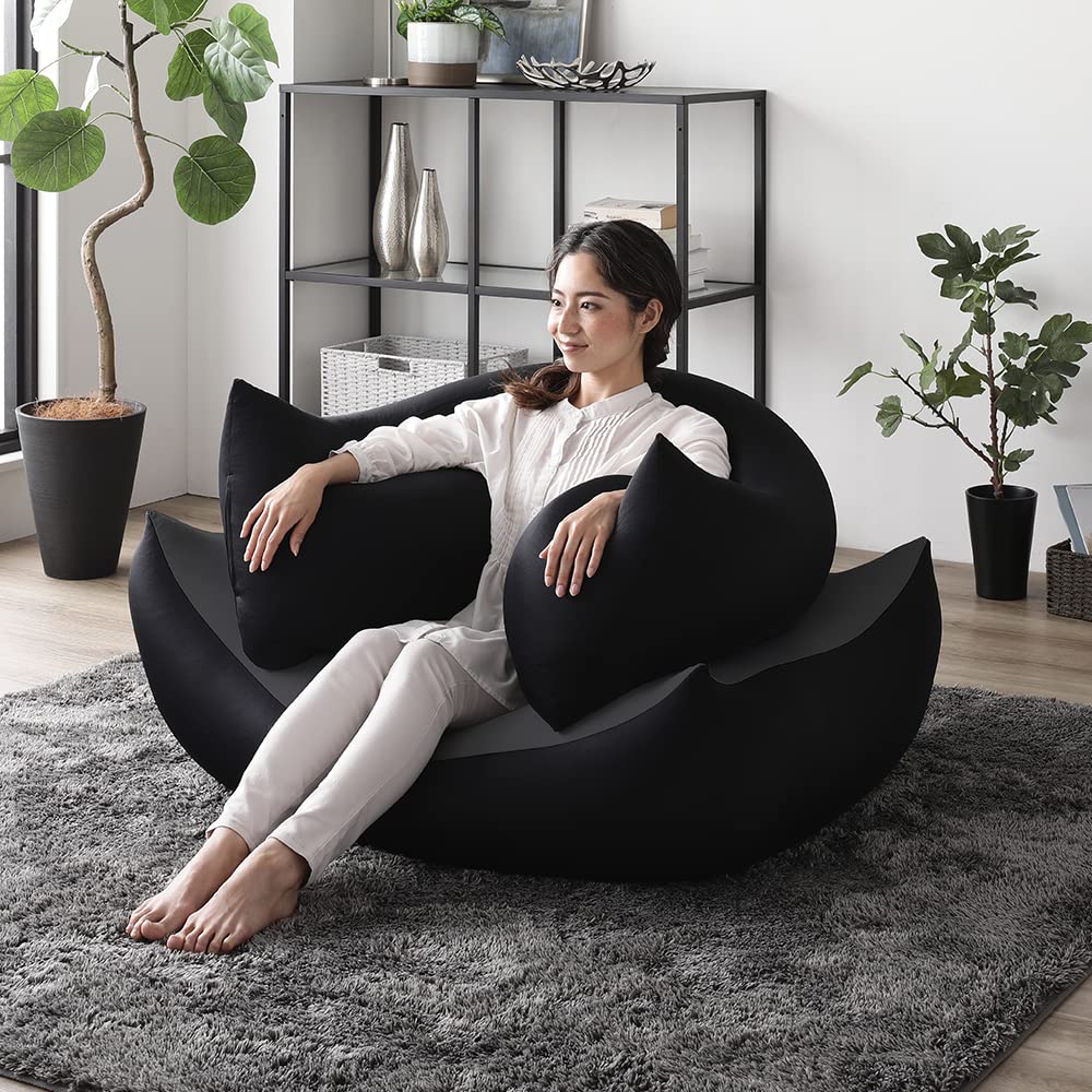 Amazon.co.jp: ビーズクッション 特大 抱き枕 セット ブラック ビーズ