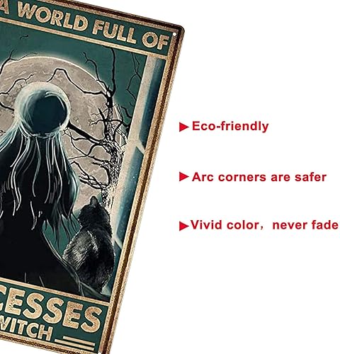 Miniatura 3 de Letrero divertido de lata, diseño de princesas con texto en inglés «Be a Witch», bar, pub, comedor, cafetería, decoración de pared, póster artístico