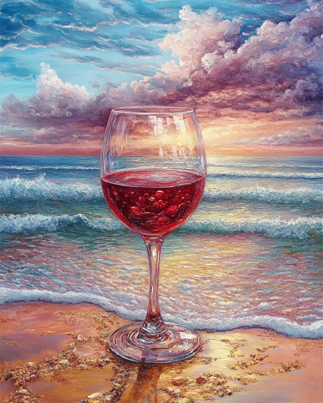 Rkflgew B Diy Ead Embroidery Kit Fantasy Waves 30X40cm