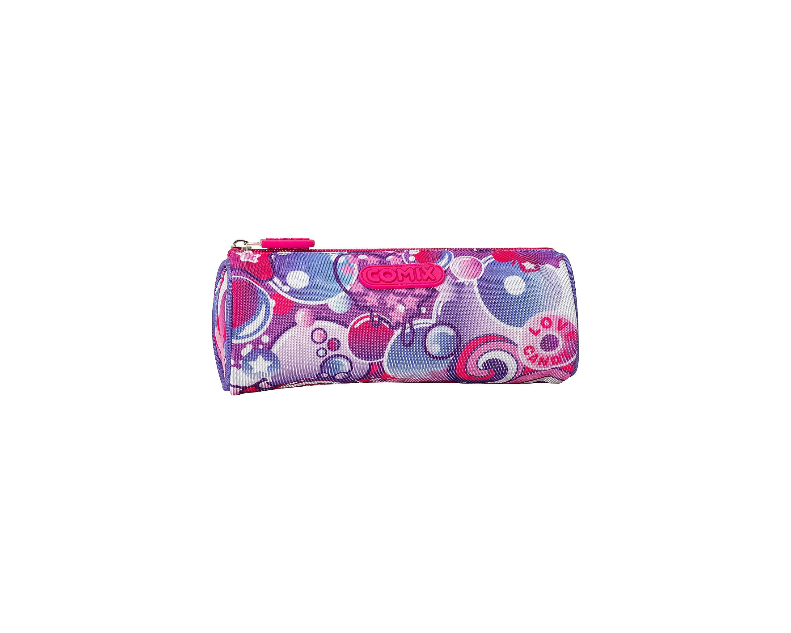 COMIX BRIGHT - Astuccio Scuola Rotondo Bright - Bubbles Girl, Multicolore