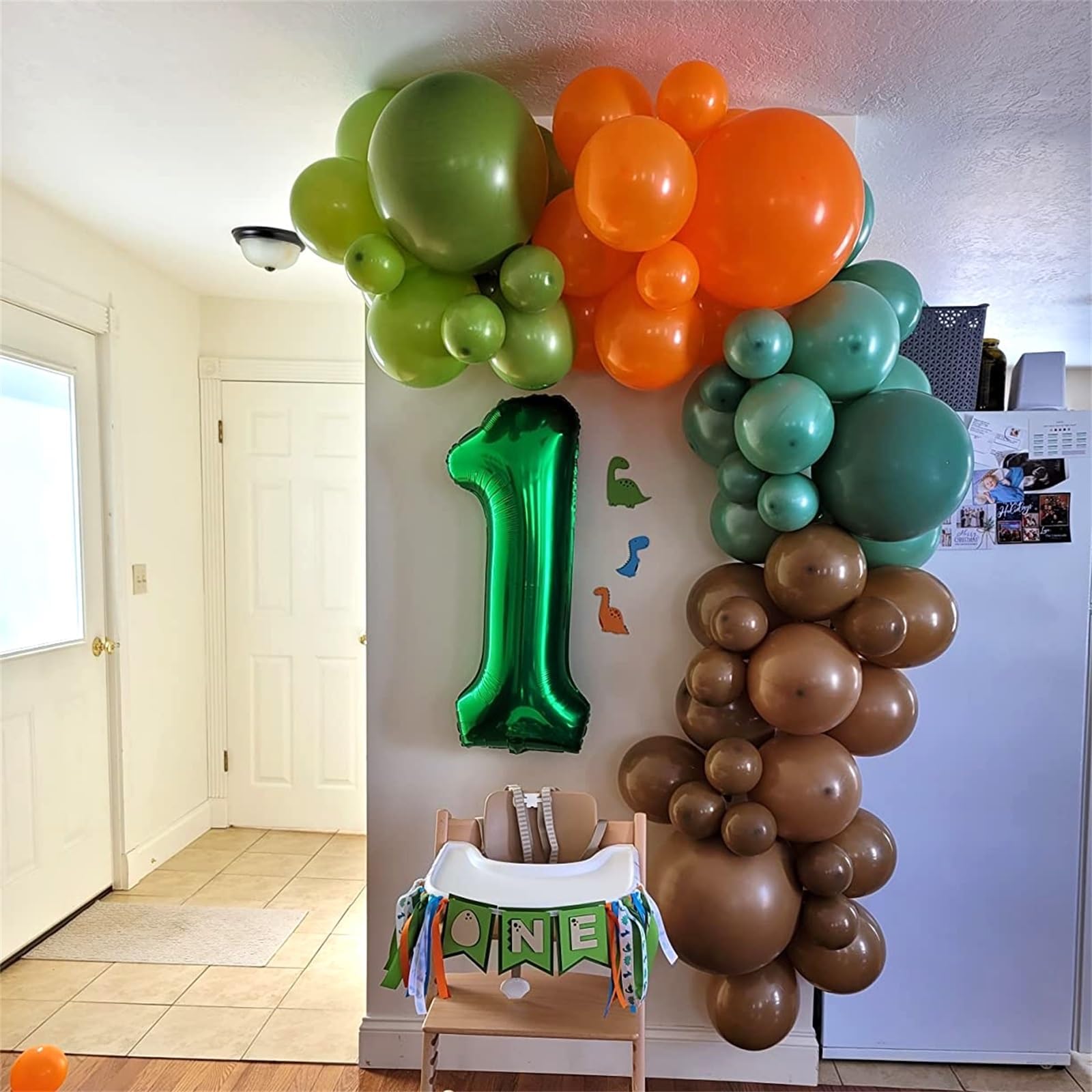 1. Geburtstag Luftballon Deko für Junge, 40 Zoll Grün Helium Zahl 1 Luftballon, Riesen Folienballon Zahlen 0-9 Ballon für Kinder Mädchen Geburtstag Babyparty Party Deko Jungle Dino Party Dekoration