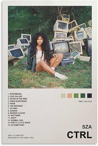 SZA Poster CTRL - Póster impreso en lienzo sin marco 12 x 18 pulgadas 118 x 177in