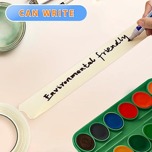 Miniatura 5 de Cinta adhesiva a granel, cinta para pintores de 1.88 pulgadas x 3 rollos (total de 180 yardas), color beige, multisuperficie, de uso general,