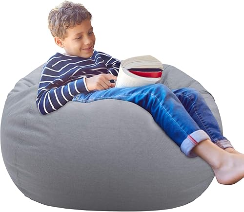 Miniatura 99 de Aubliss - Funda para organizar juguetes de felpa, se convierte en un puf cuando se rellena Se convierte en un puf para niños cuando está lleno. Aqua