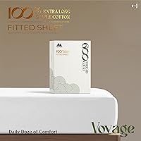 Vista 54 de MAYFAIR LINEN Twin XL Fitted Sheet Only - 100% Egyptian Cotton 600 Thread Count 16" Deep Pocket Fitted Sheet Twin XL, Cooling Sateen Elastic Bottom